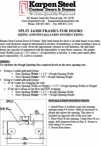 Installation Instructions for Split Jamb Frames